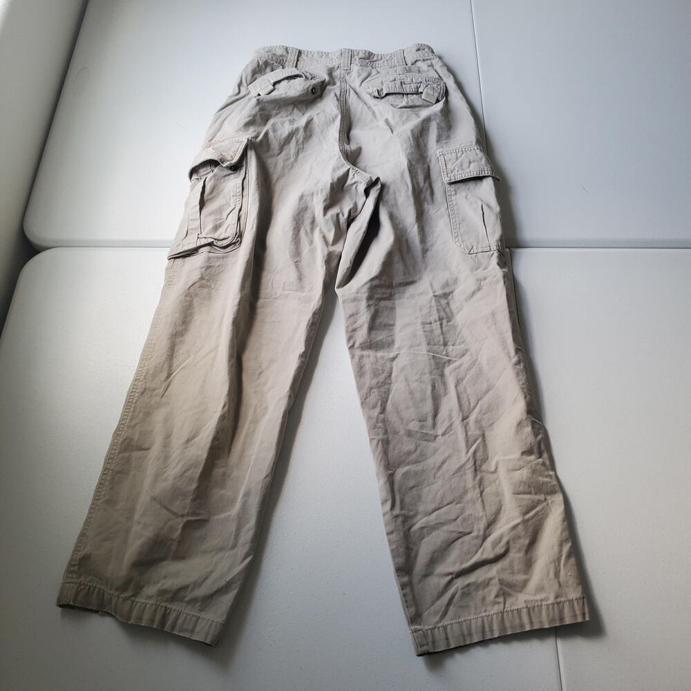 Y2K American Eagle Outfitters Pants Mens 29x30 Beige Cargo Cotton Canvas Baggy - Picture 2 of 7